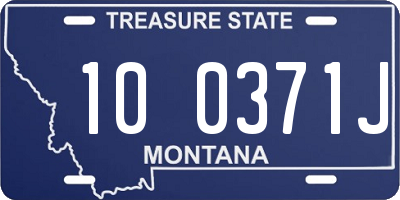 MT license plate 100371J