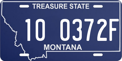 MT license plate 100372F