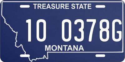 MT license plate 100378G