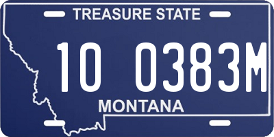 MT license plate 100383M