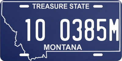 MT license plate 100385M