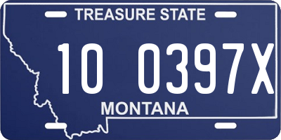 MT license plate 100397X