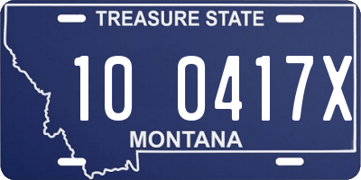 MT license plate 100417X