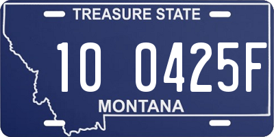 MT license plate 100425F