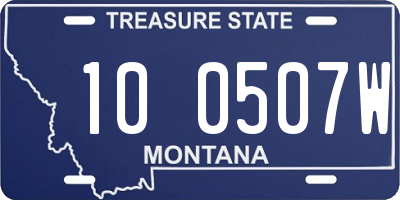 MT license plate 100507W