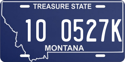 MT license plate 100527K