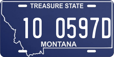 MT license plate 100597D