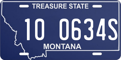 MT license plate 100634S