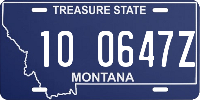 MT license plate 100647Z