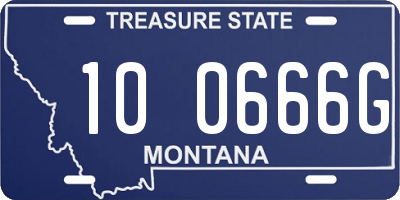 MT license plate 100666G