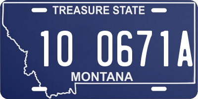 MT license plate 100671A