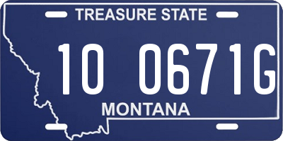 MT license plate 100671G