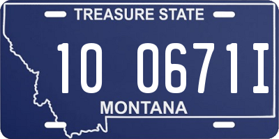 MT license plate 100671I