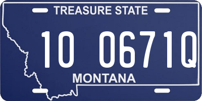 MT license plate 100671Q