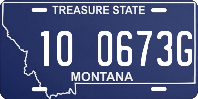 MT license plate 100673G