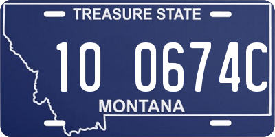 MT license plate 100674C