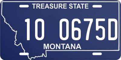 MT license plate 100675D