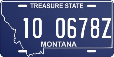 MT license plate 100678Z