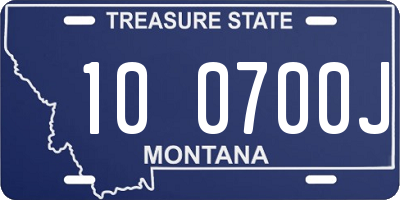 MT license plate 100700J