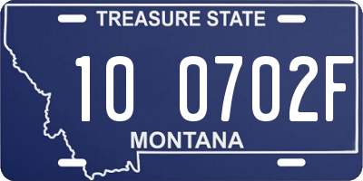 MT license plate 100702F