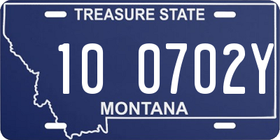 MT license plate 100702Y