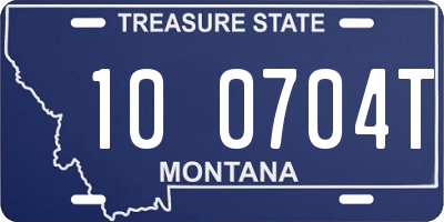 MT license plate 100704T