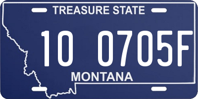 MT license plate 100705F