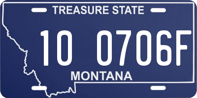 MT license plate 100706F