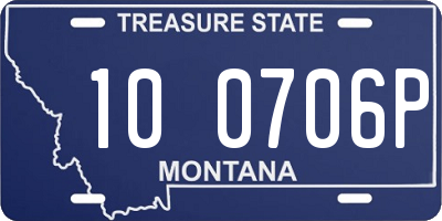 MT license plate 100706P