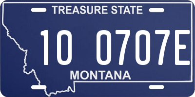 MT license plate 100707E