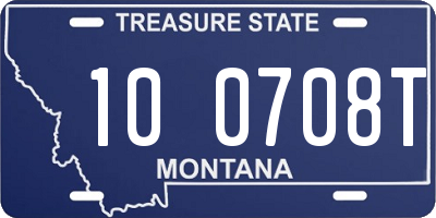 MT license plate 100708T