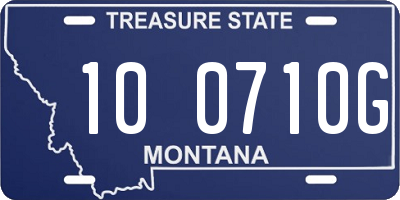 MT license plate 100710G