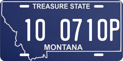 MT license plate 100710P