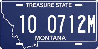 MT license plate 100712M