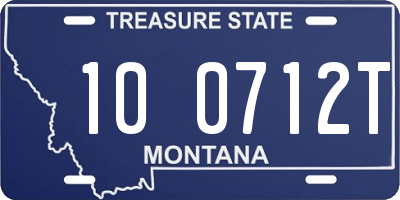 MT license plate 100712T