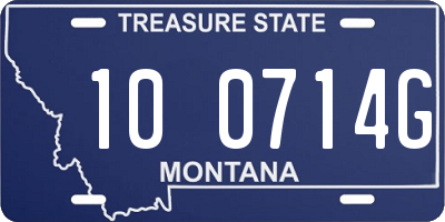 MT license plate 100714G