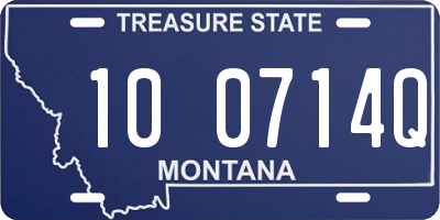 MT license plate 100714Q