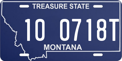 MT license plate 100718T