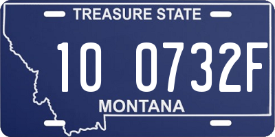 MT license plate 100732F