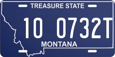 MT license plate 100732T