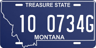 MT license plate 100734G