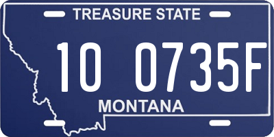 MT license plate 100735F