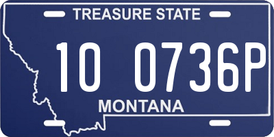 MT license plate 100736P