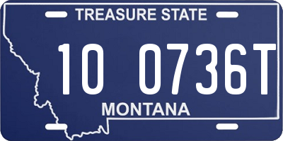 MT license plate 100736T