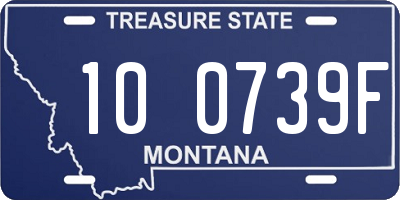 MT license plate 100739F