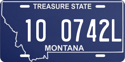 MT license plate 100742L