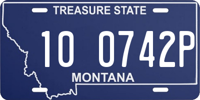 MT license plate 100742P