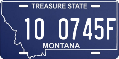 MT license plate 100745F