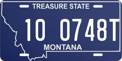 MT license plate 100748T