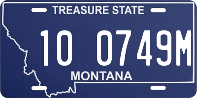 MT license plate 100749M